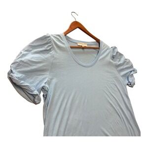 LOFT Light Blue Blouse Short Sleeve Woman's Size‎ XL